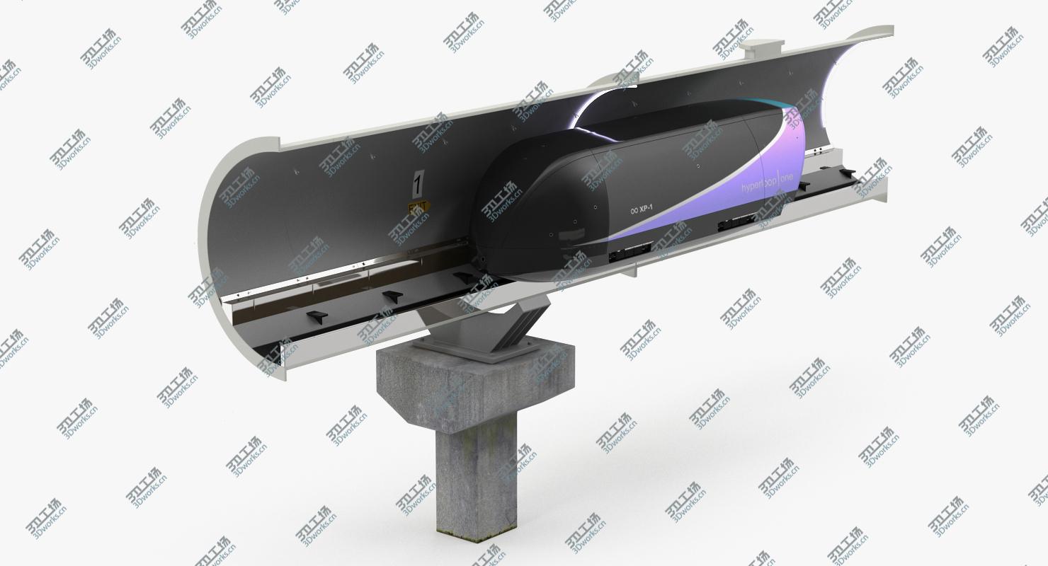 images/goods_img/202104023/Speed Hyperloop Tunnel Section with Train 3D model/2.jpg